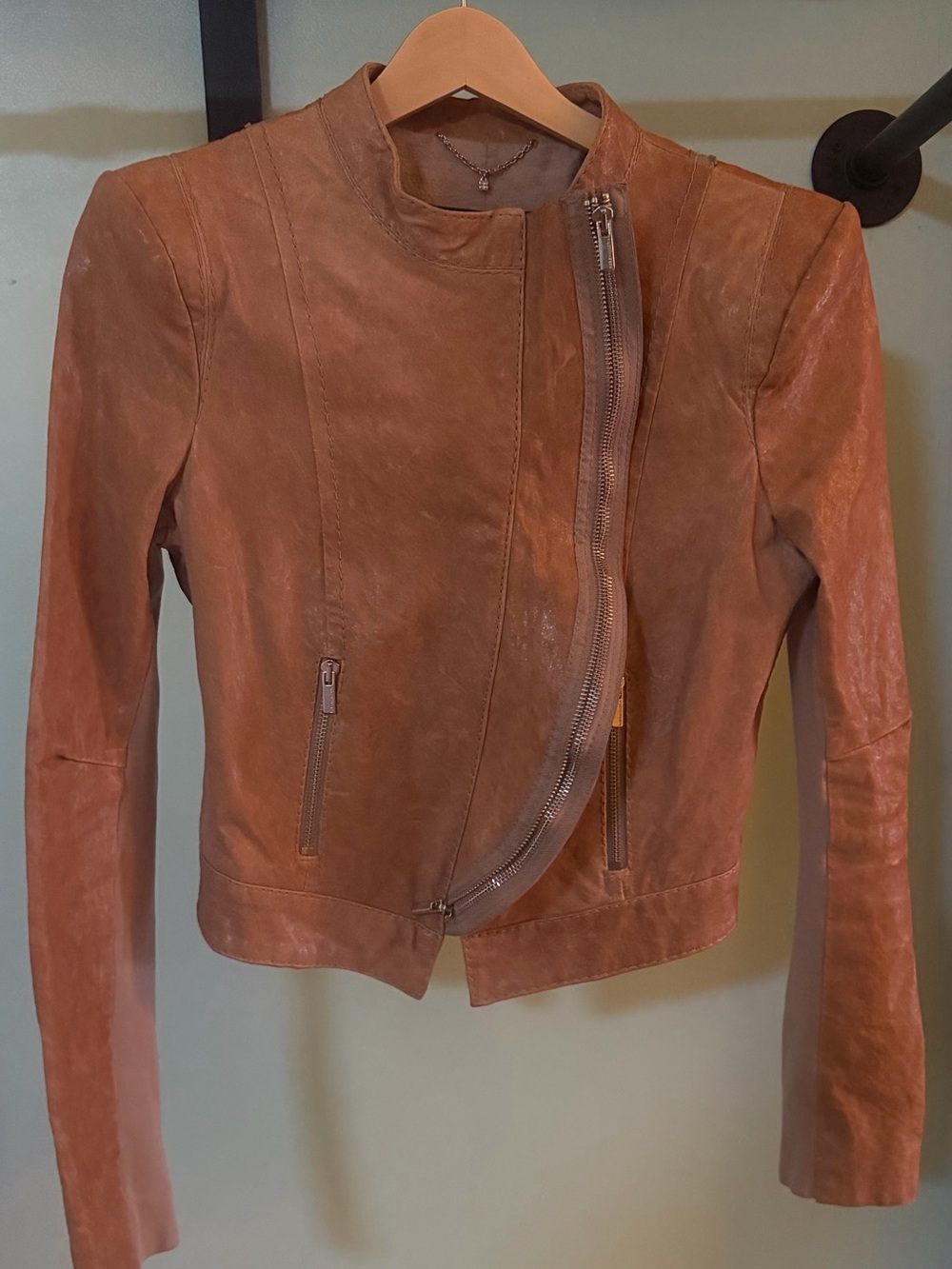 BCBGMaxAzria leather jacket 
(Soy Chai)
